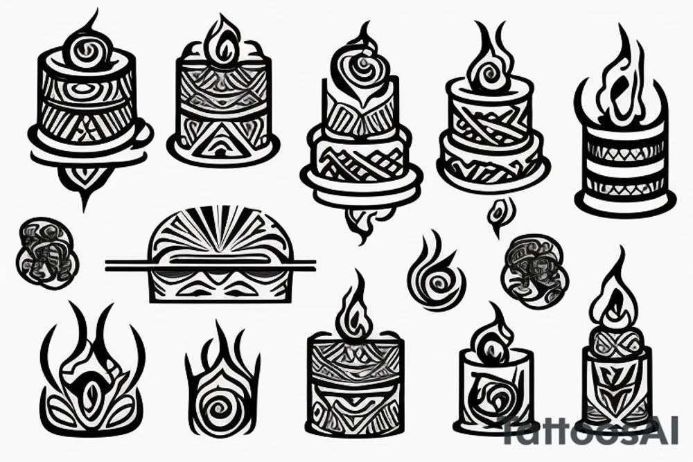 Cake with T candle tattoo idea