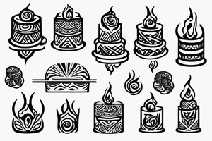 Cake with T candle tattoo idea