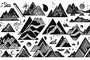 Wide mountains on the edge tattoo idea