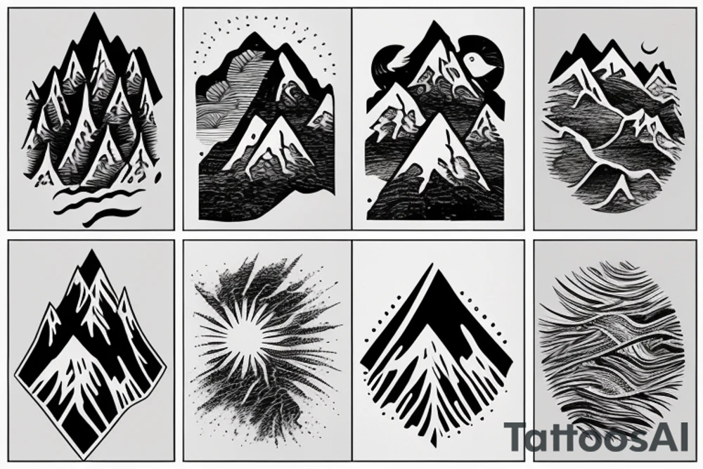 Wide mountains on the edge tattoo idea