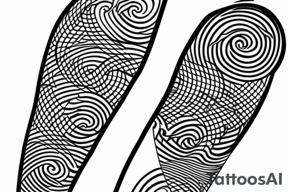 Hour glass in Japanese waves tattoo idea