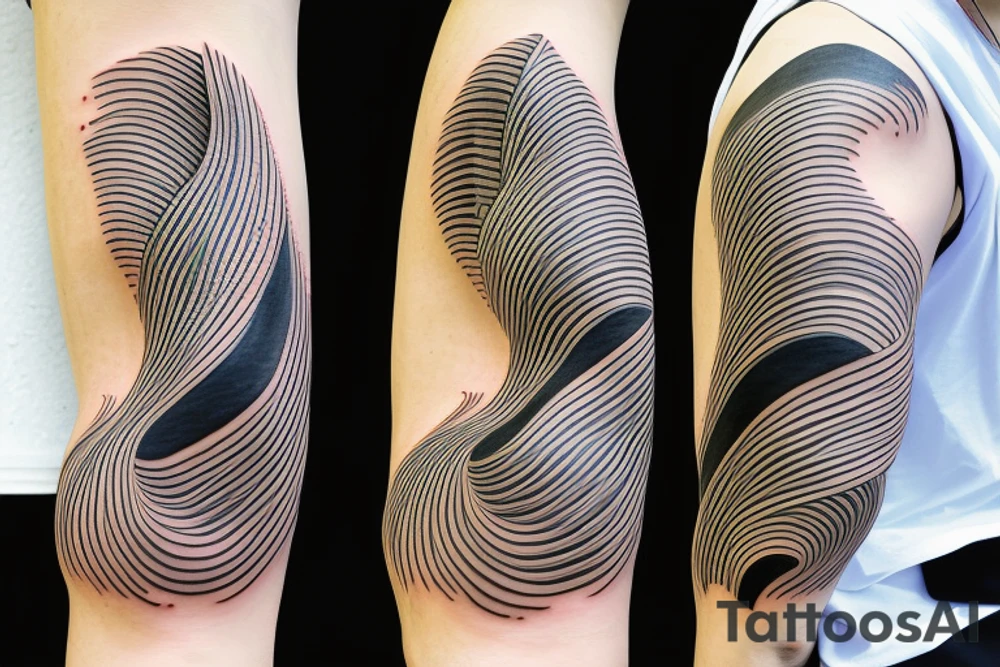 Hour glass in Japanese waves tattoo idea