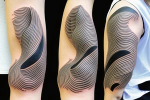 Hour glass in Japanese waves tattoo idea