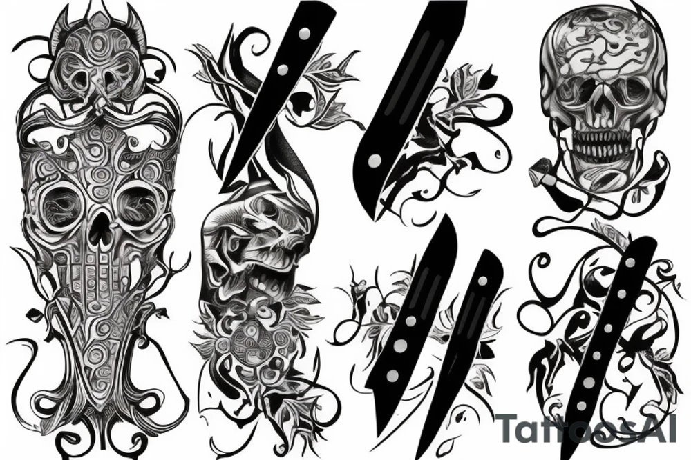 Deadly knife tattoo idea