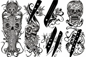 Deadly knife tattoo idea