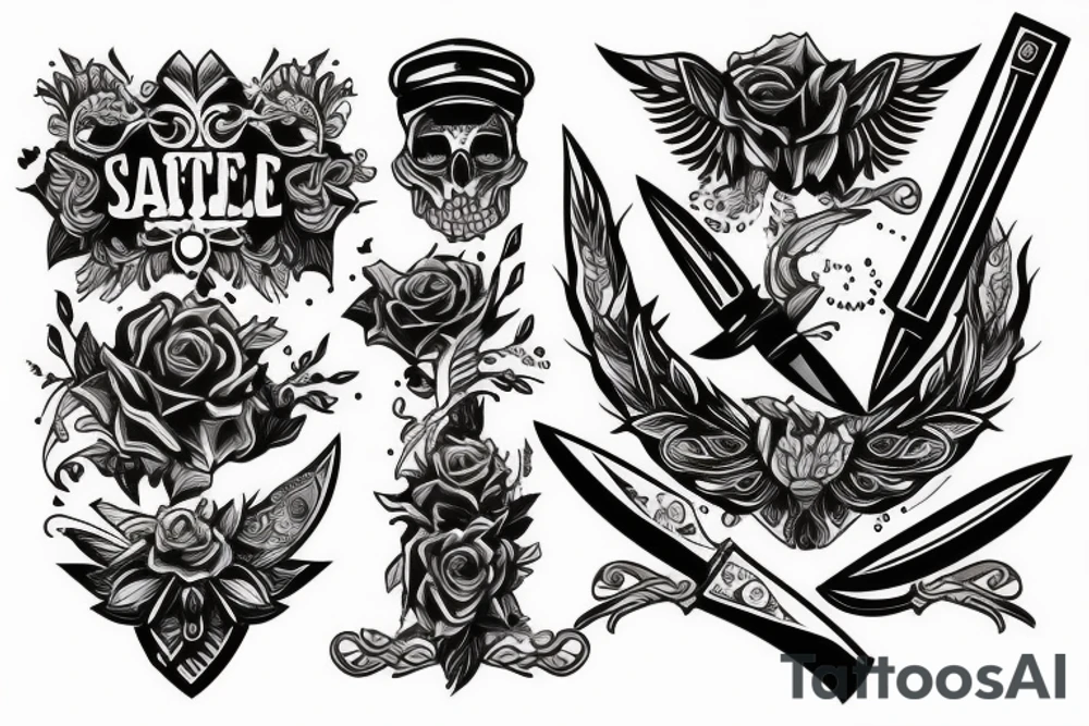 Knife tattoo idea
