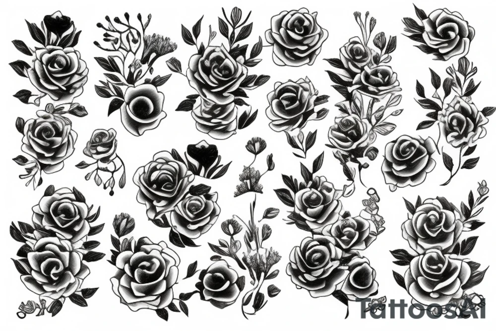 ocean of flowers tattoo idea