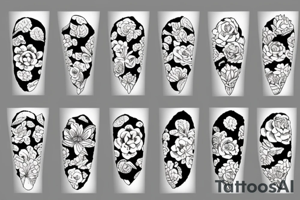 ocean of flowers tattoo idea
