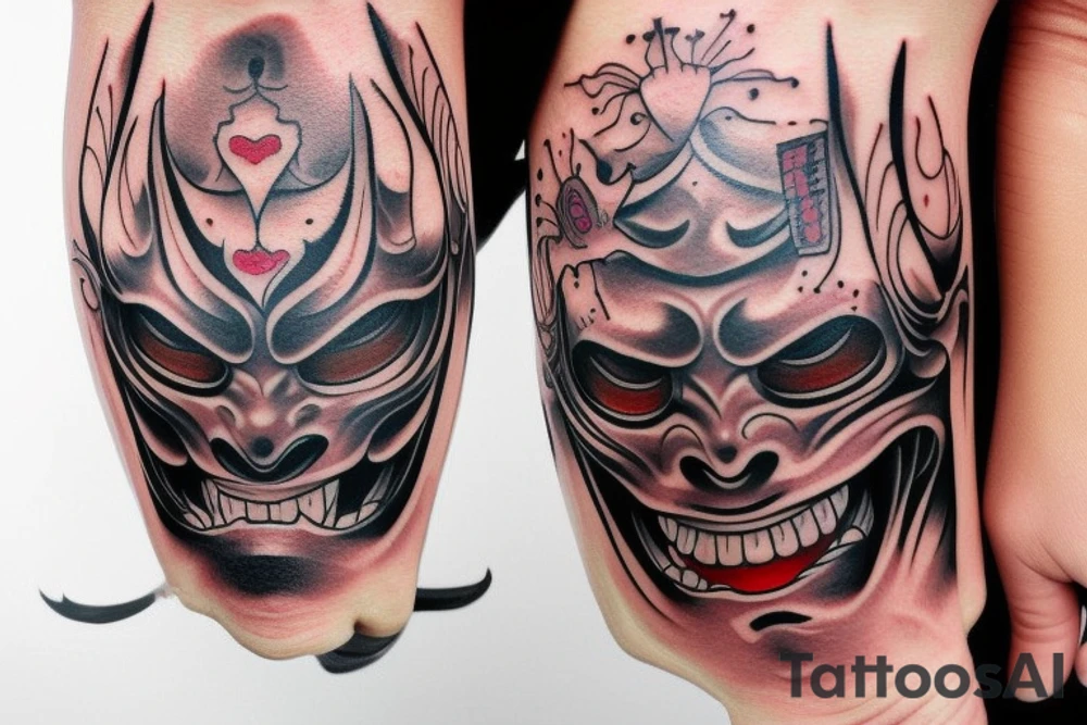hannya mask hand tattoo tattoo idea