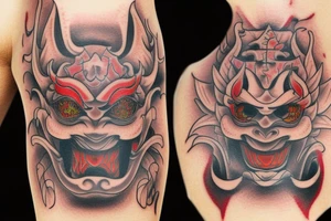 hannya mask hand tattoo tattoo idea