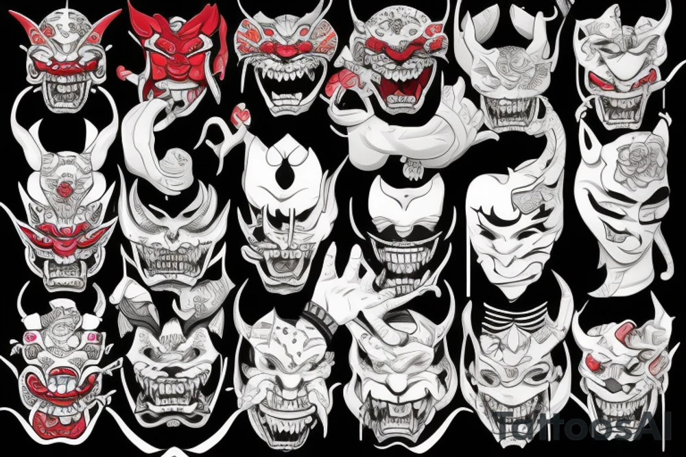 hannya mask tattoo idea