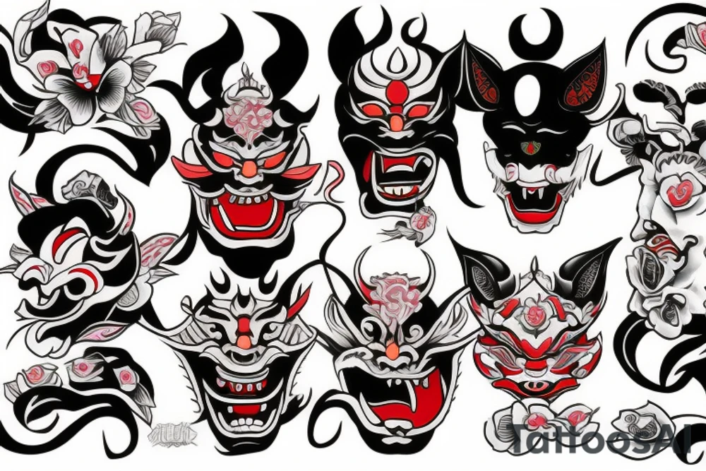 hannya mask tattoo idea