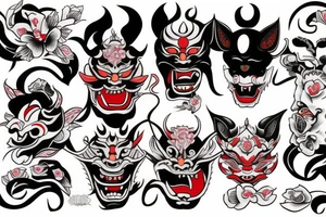 hannya mask tattoo idea