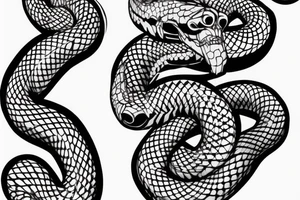 two headed snake back tattoo 
one head going over each shoulder tattoo idea