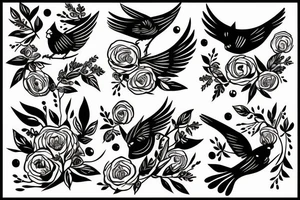 two cardinals chasing eachother tattoo idea