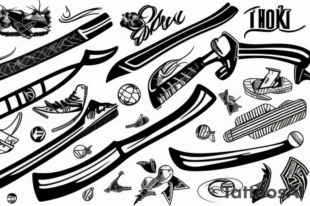 hockey stick tattoo idea