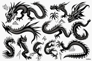 Dragon eigth shape tattoo idea
