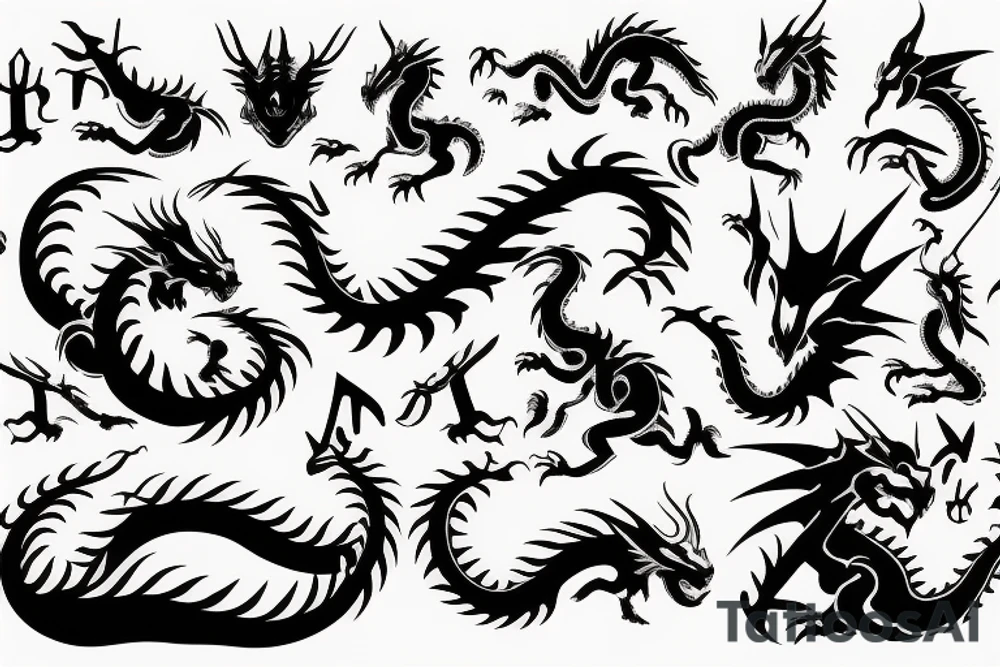 Dragon eigth shape tattoo idea