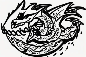 A dragon eating a pizza tattoo idea