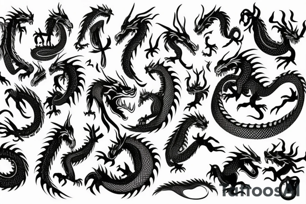 Dragon making an eight shape tattoo idea