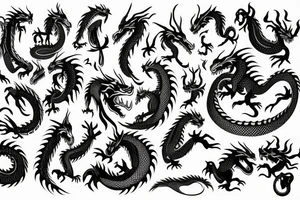 Dragon making an eight shape tattoo idea