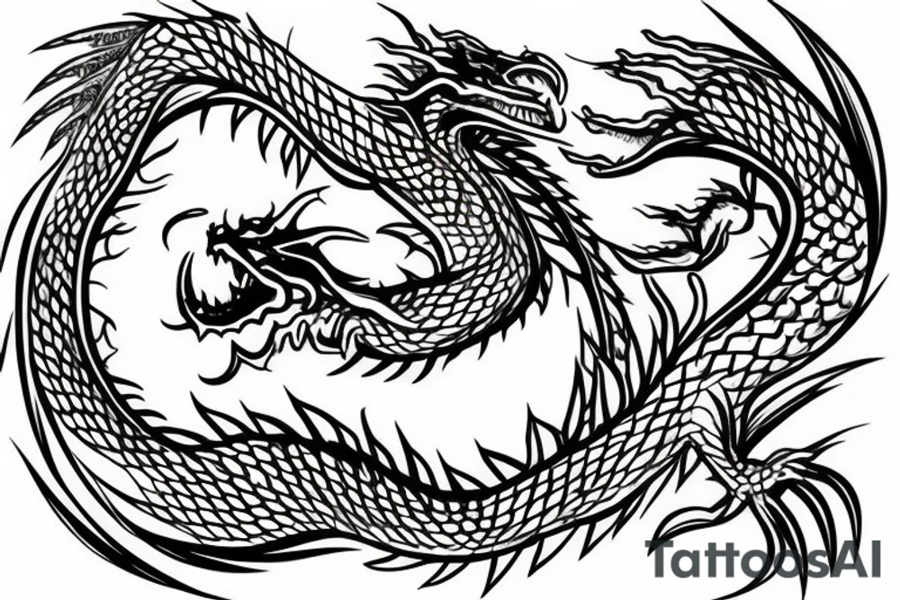 Dragon making an eight shape tattoo idea
