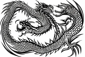 Dragon making an eight shape tattoo idea