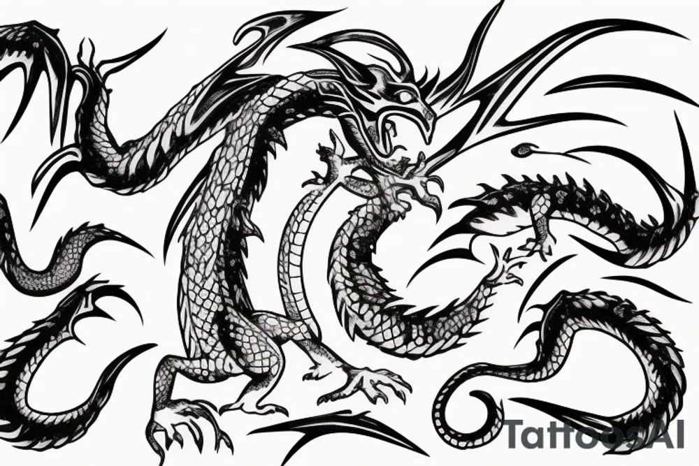 dragon eating a pizza tattoo idea