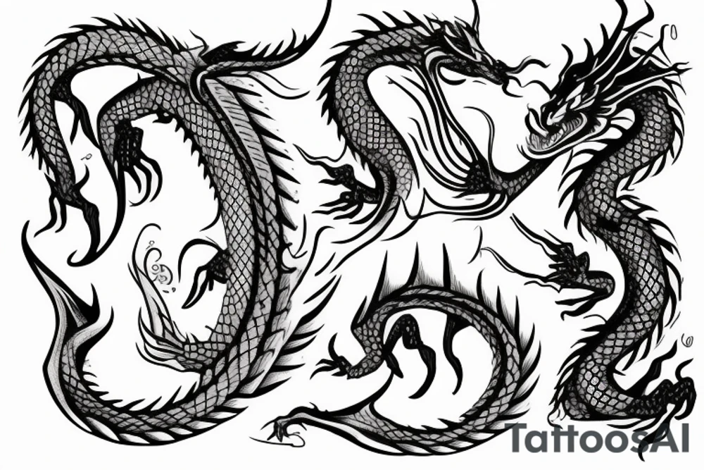 Dragon making an eight shape tattoo idea