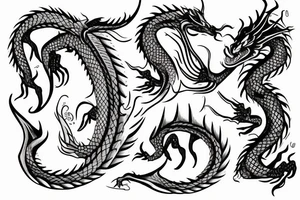 Dragon making an eight shape tattoo idea