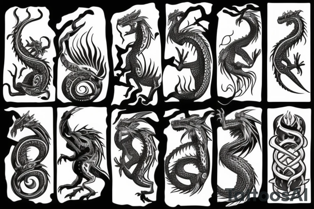 Dragon making an eight shape tattoo idea