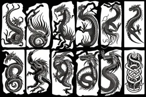 Dragon making an eight shape tattoo idea