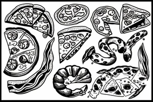 ouroboros pizza tattoo idea