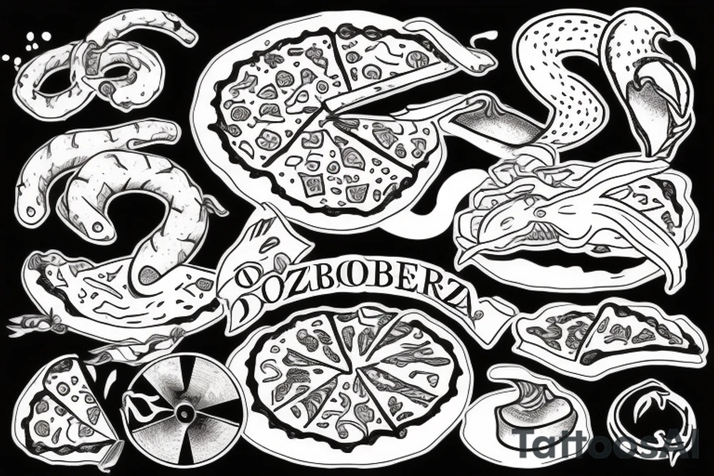ouroboros pizza tattoo idea