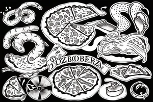 ouroboros pizza tattoo idea
