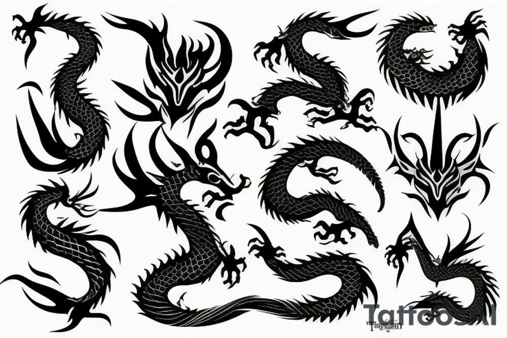 Dragon making an eight shape infinite tattoo idea