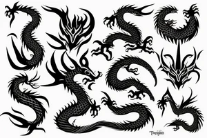 Dragon making an eight shape infinite tattoo idea