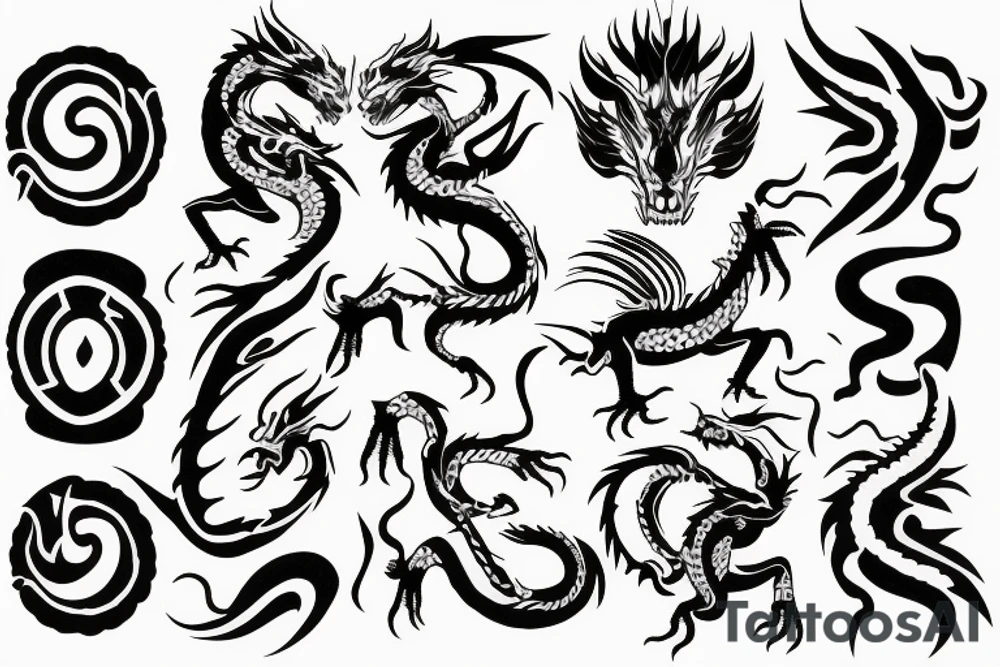 Dragon making an eight shape infinite tattoo idea