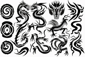 Dragon making an eight shape infinite tattoo idea