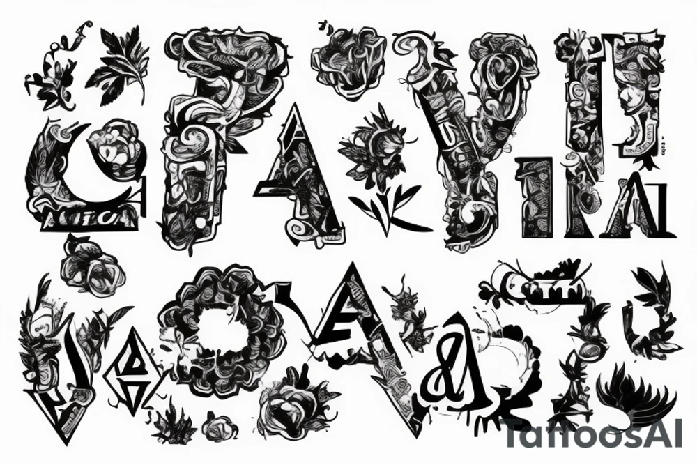 The word "A2S" written on the arm tattoo idea