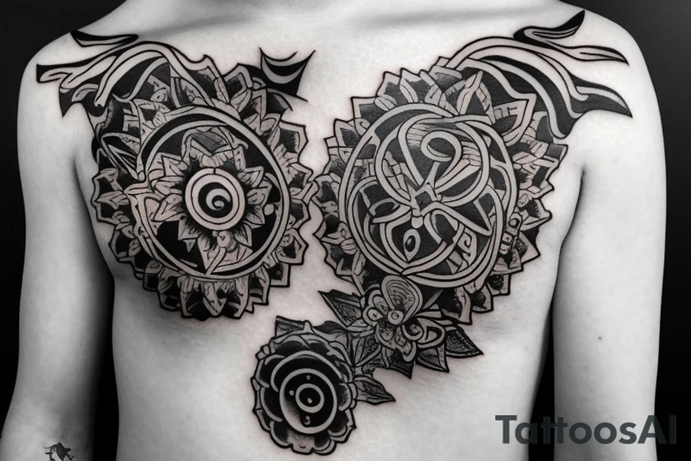 upgrade crown tattoo on my chest, mayby monkey or ai effect tattoo idea