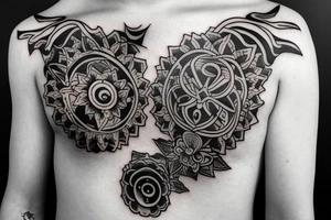 upgrade crown tattoo on my chest, mayby monkey or ai effect tattoo idea