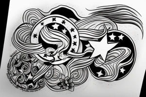 Star riding in a tank tattoo idea