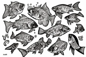 Fish in a car tattoo idea
