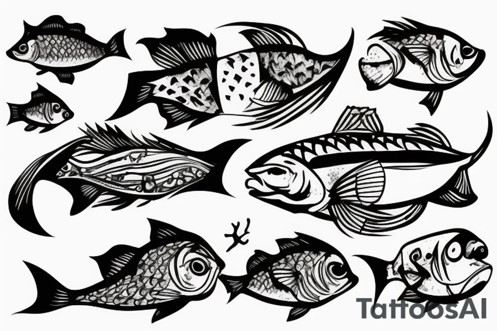 Fish in a car tattoo idea