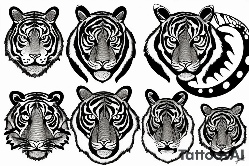 Three eyed tiger tattoo idea