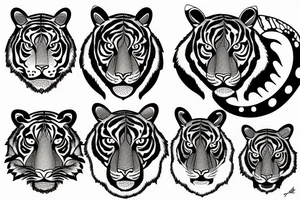 Three eyed tiger tattoo idea