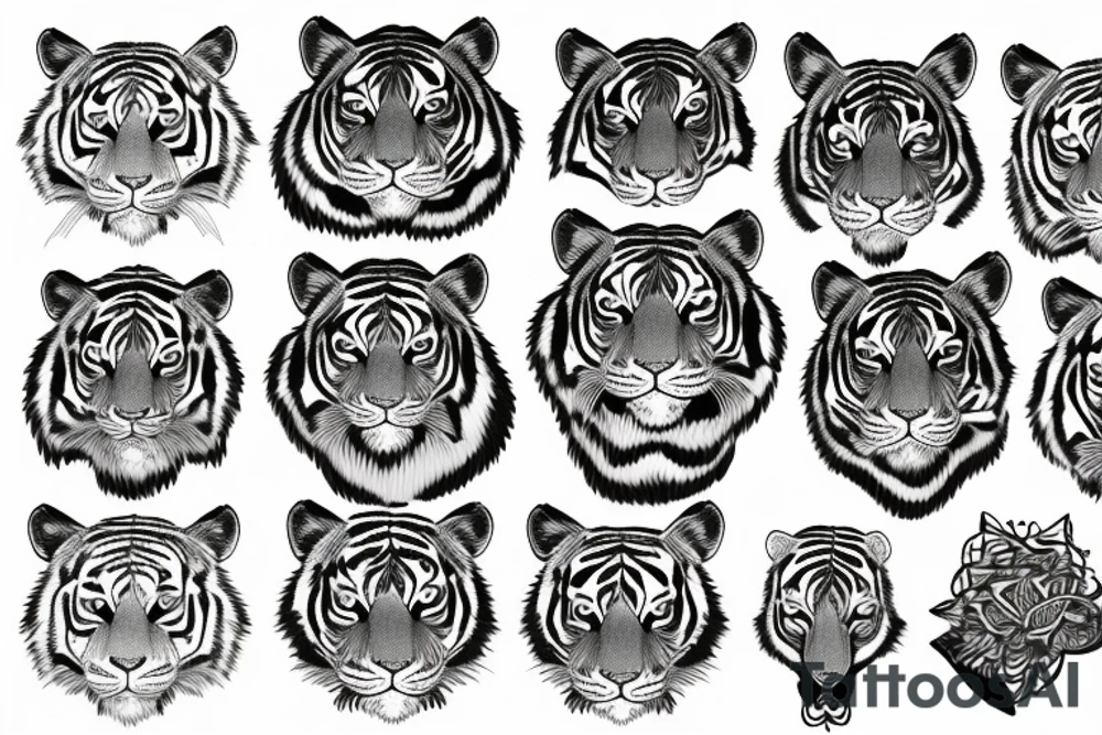 Three eyed tiger tattoo idea