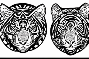 tiger with third eye tattoo idea