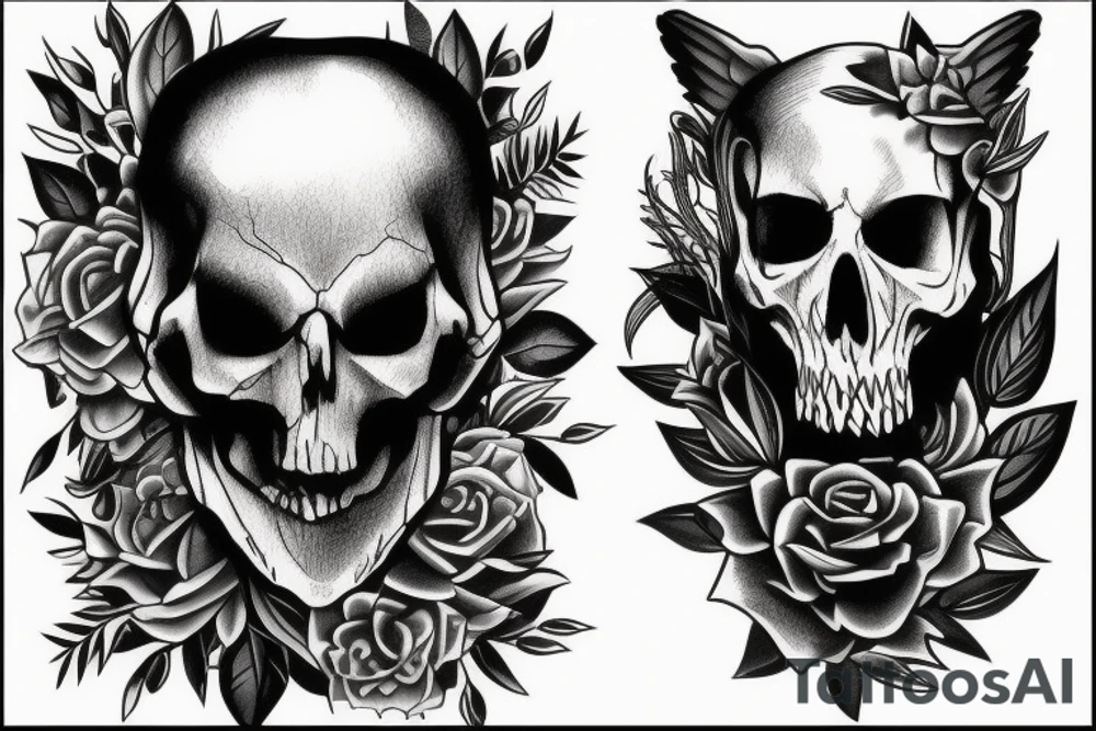 Death vs forest animal tattoo idea